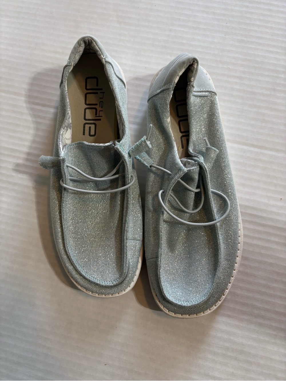 Women’s hey dudes sz10 Wendy stretch sparkling blue - Picture 2 of 5
